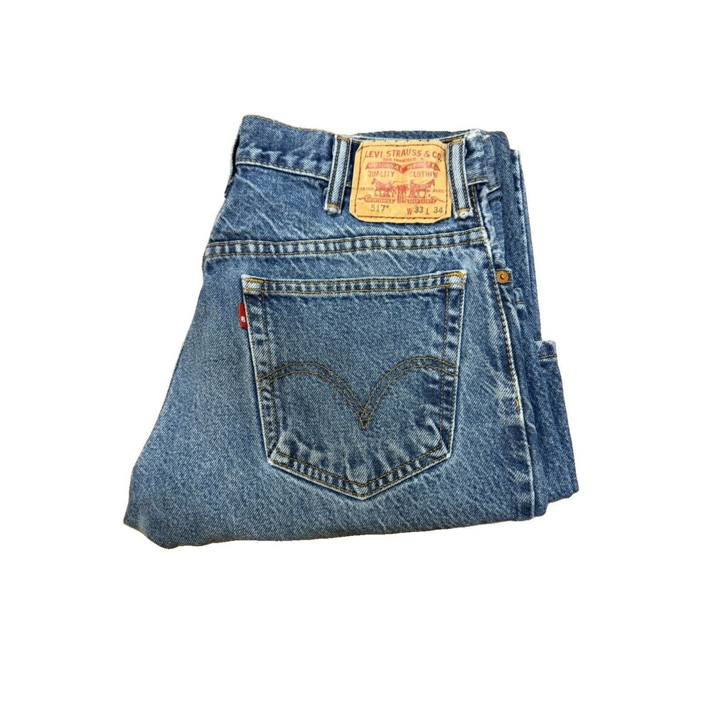 Levi’s 517 Bootcut Jeans Mens 33x34 (31x34) Blue Denim Western Cowboy Faded